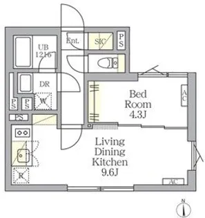 1LDKの間取り画像