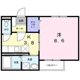 1Kの間取り画像