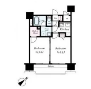 グリフィン横浜・ベイグランデ弐番館【4階】の間取り