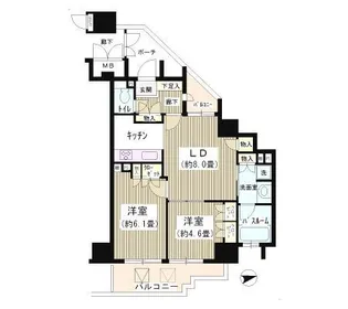 東京都新宿区新宿7【マンション】の間取り