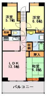 フェリス蘇我【4階】の間取り