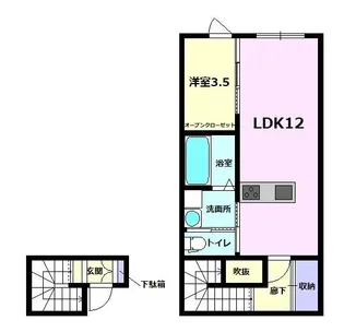 ドルチェ・ヴィータ川副A【2階】の間取り