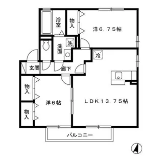 リビングタウン田代外町 A棟【2階】の間取り