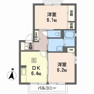 サンシャルル1番館【1階】の間取り