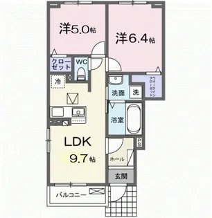 シャンブリーゼ【1階】の間取り