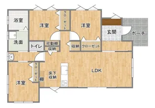 福島県いわき市渡辺町洞字関田【一戸建】の間取り