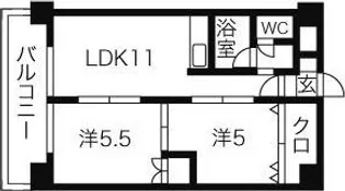 グランデース南郷【4階】の間取り