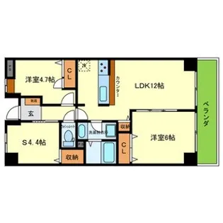 ルミエール八尾【5階】の間取り