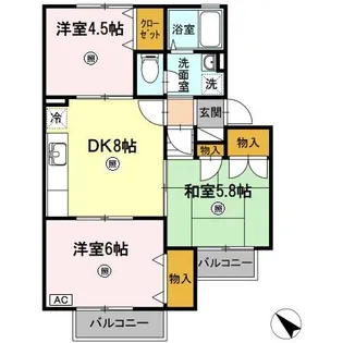 チャイブ【2階】の間取り