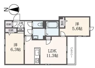 カーサ アゼリア【1階】の間取り