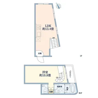 トリオ・ベース二子玉川【1階】の間取り