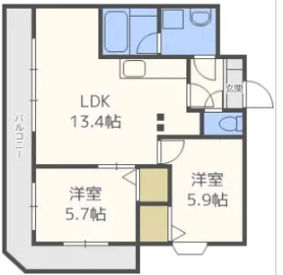 クレセント89【2階】の間取り