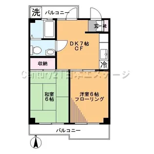 サンハイツ松野【3階】の間取り