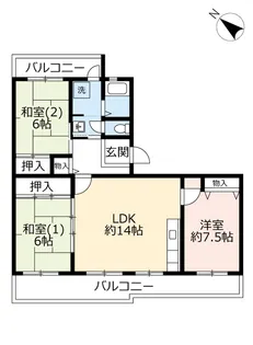 UR奈良青山【3階】の間取り
