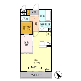 ヘリオス吉川美南 クロノス【1階】の間取り