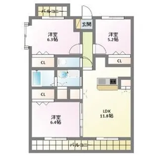 プランドール【3階】の間取り