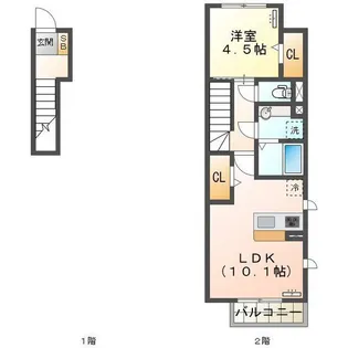 グランテージ上浜【2階】の間取り