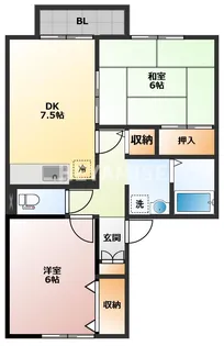 ロイヤルガーデン須田ノ木E棟【2階】の間取り