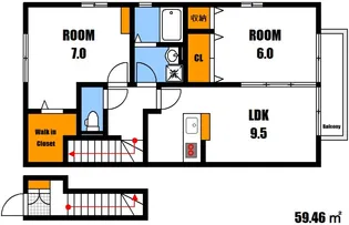 花音 A棟【2階】の間取り