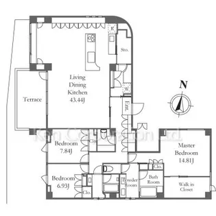 マナー元麻布【1階】の間取り