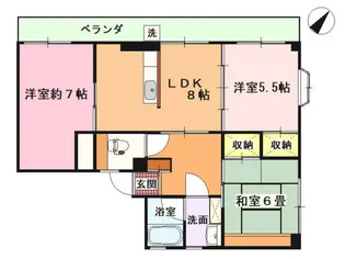 エスポワール殿山【1階】の間取り