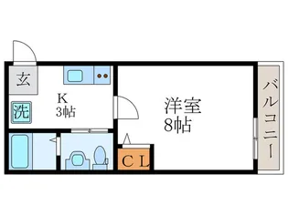 サントス堀川紫明【3階】の間取り