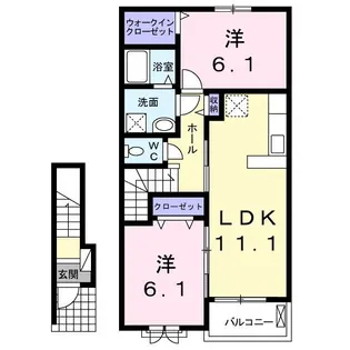 ペア ドエル【2階】の間取り