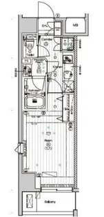 プレミアムキューブ日本橋浜町【9階】の間取り
