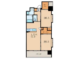 ウイングス西小倉【10階】の間取り