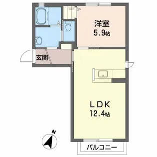 シャーメゾンウエスト【1階】の間取り