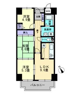 サンヒルズCO-OPマンション【14階】の間取り