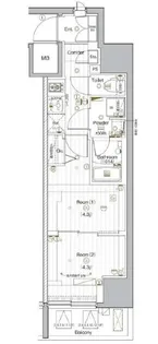 PREMIUM CUBE G 後楽園【11階】の間取り