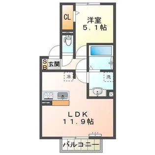 ソーテル南新町【2階】の間取り