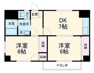シャトー野比【1階】の間取り