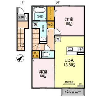 ビューティフル ライフ TADERA【2階】の間取り