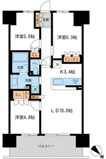ブレス宮崎台【1階】の間取り