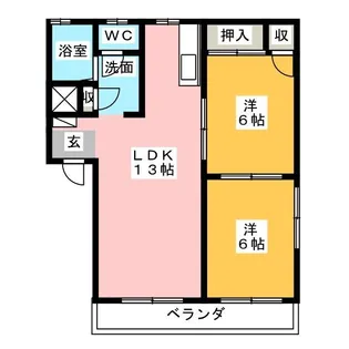 コモンシティ千代田A【1階】の間取り