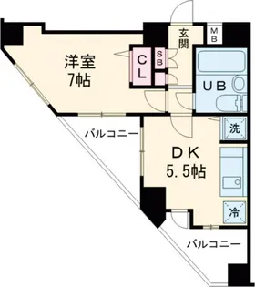 日神デュオステージ笹塚東館【9階】の間取り