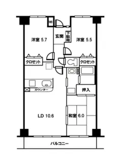 グリシーヌ東所沢【2階】の間取り