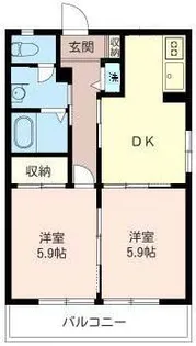 アルカンシェル西一之江【3階】の間取り