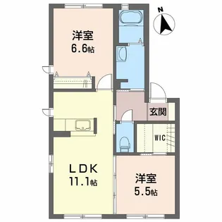 シティ クレール E棟【1階】の間取り