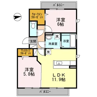 ガーデンコート金岡C棟【1階】の間取り