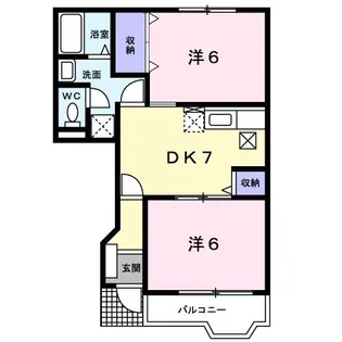 グリーンヒルズK【1階】の間取り