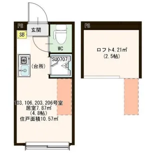 ハーモニーテラス南阿佐ヶ谷【1階】の間取り