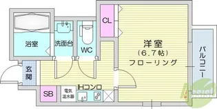 HF北四番丁レジデンス【8階】の間取り