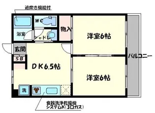 三幸ハイツ【3階】の間取り