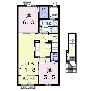 プリム・ヴェールIII【2階】の間取り