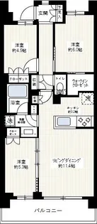 アーリアシティ一之江【4階】の間取り