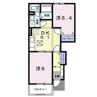 メゾン・イリーデA【1階】の間取り