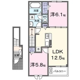 アイパレット ティーダ【2階】の間取り